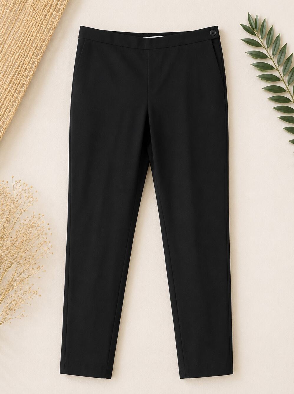 NWT Banana Republic Women’s Sloan Fit High Rise Trouser Pants Black Size 12S